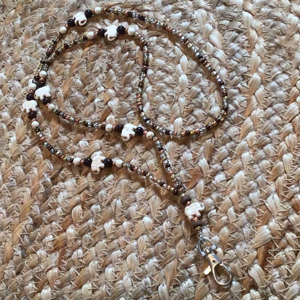 Boho Elephant ID Necklace